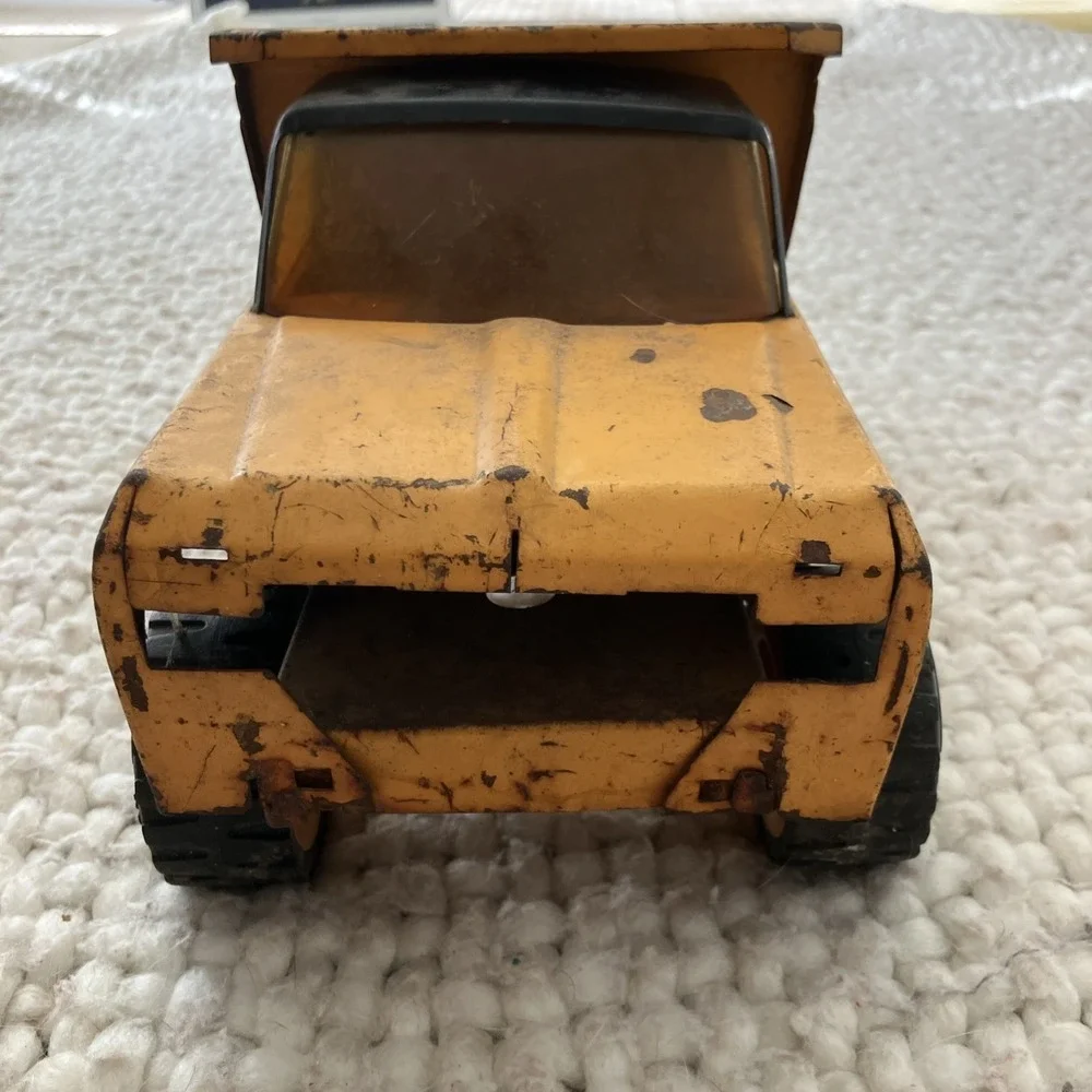 Vintage‎ Tonka Dump Truck With Trailer 1960's Pressed Steel Yellow Distressed